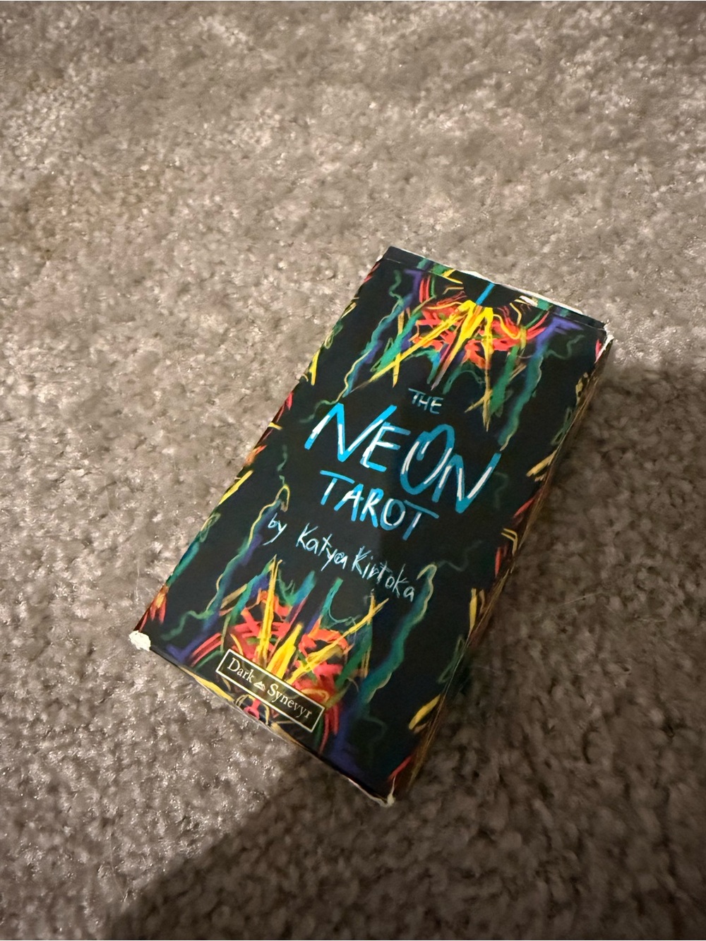 The Neon Tarot Deck by Katya Kirokova - Black with Multicolor Design